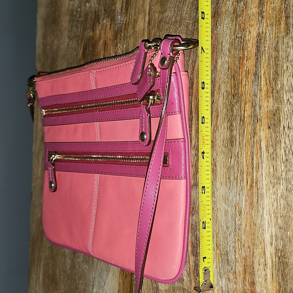 Coach Bonnie Barbie Pink Leather Crossbody Muti Zip Bag - Picture 7 of 7
